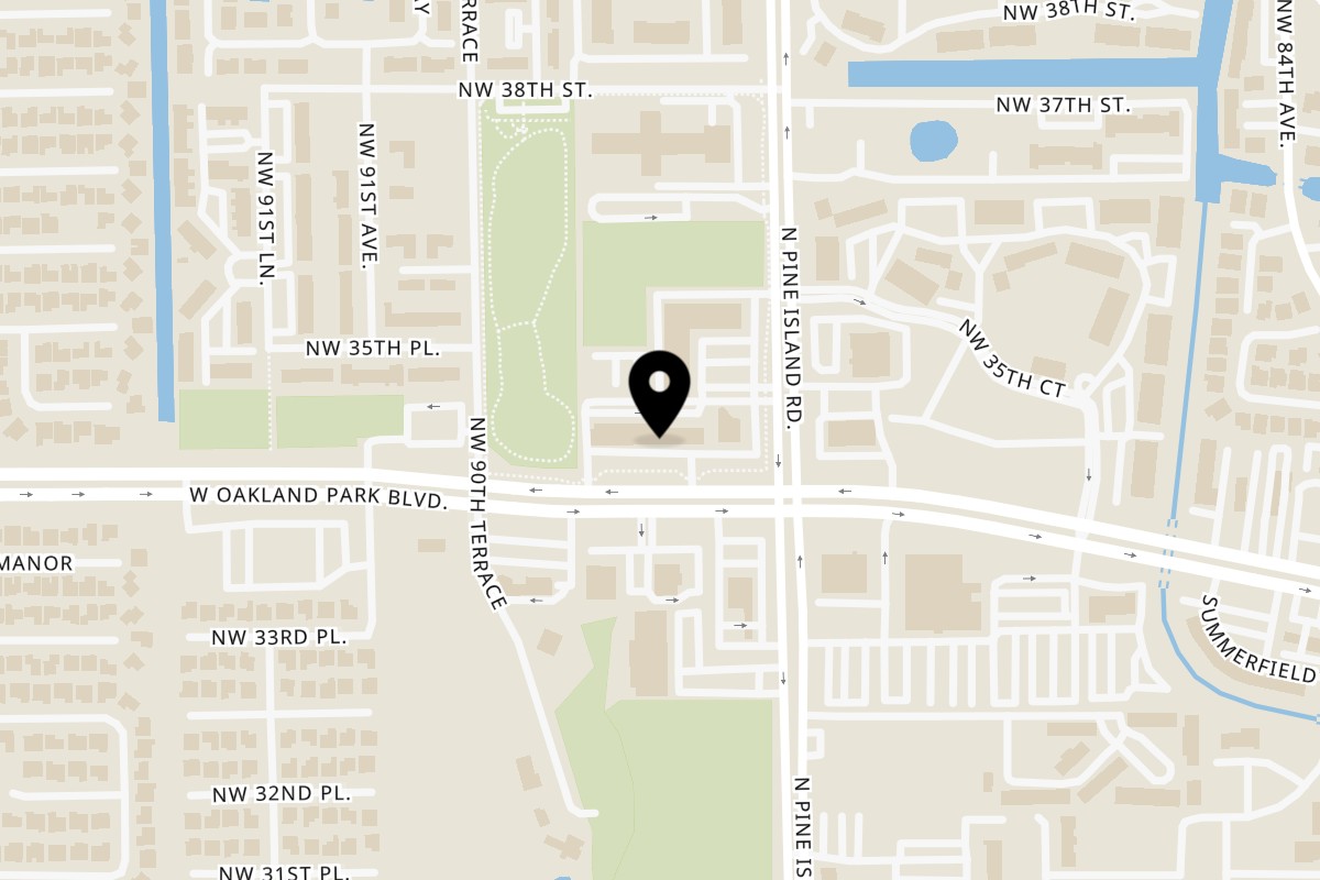 Map showing the location of Nirala Sweets & Restaurant on 8913 W Oakland Park Blvd in Sunrise